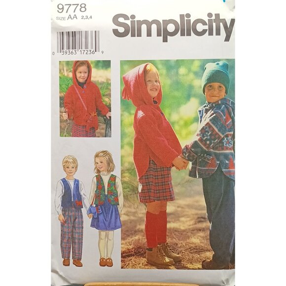 UNCUT Vintage Simplicity 9778 Childs Separates Pattern AA 2 3 4 Pullover Top Pan - Picture 1 of 2